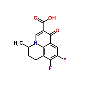 (+,-)-8,9-Difluoro-5-methyl-6,7-dihydro-1-oxo-1H,5H-benzo[i,j] quinoline-2-carboxylic acid