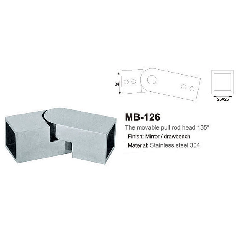 135 Degree  Adjustable Square Tube Rod Head Connector