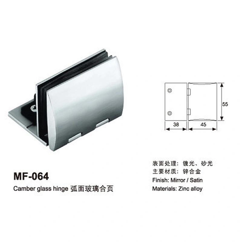 Camber Fashion Glass Clamp,Zinc Alloy Glass To Glass Door Hinge