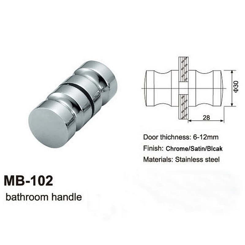 Metal Door Handle Bathroom Glass Sliding Door knobs