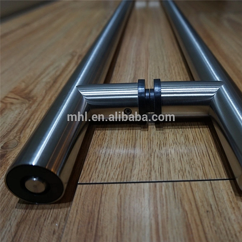 H-Type Stainless Steel Round Bar to Bar Door Pull Handle for Wood & Glass Doors