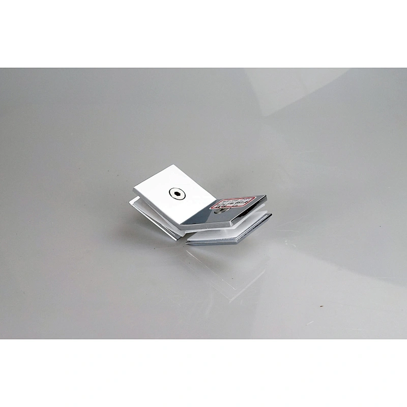 Polished Chrome 90 Degree Brushed Nickel Beveled Style Square Glass Clamp