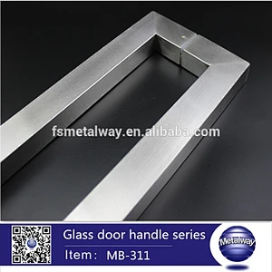 square type black color stainless steel glass door handles