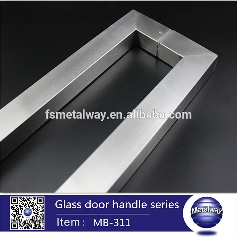 square type black color stainless steel glass door handles