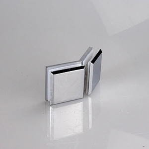Polished Chrome 90 Degree Brushed Nickel Beveled Style Square Glass Clamp