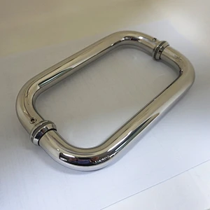 stainless steel 304 chrome finish 6 inch round type glass door pull handle