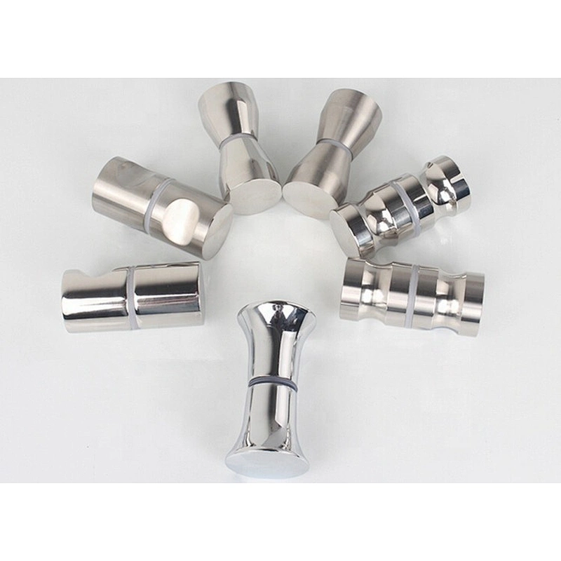 Solid Stainless Steel Taper Head Shower Room Glass Door Solid Door Knobs Pull Handle