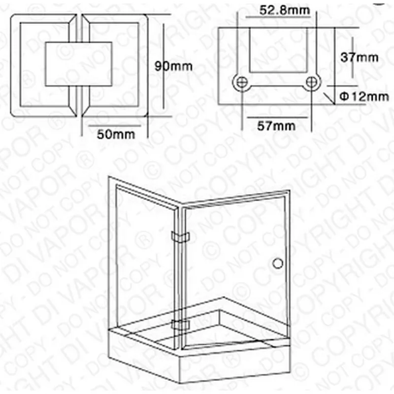 Heavy Duty Stainless Steel 135 degree Shower Door Hinges