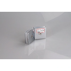 Polished Chrome 90 Degree Brushed Nickel Beveled Style Square Glass Clamp
