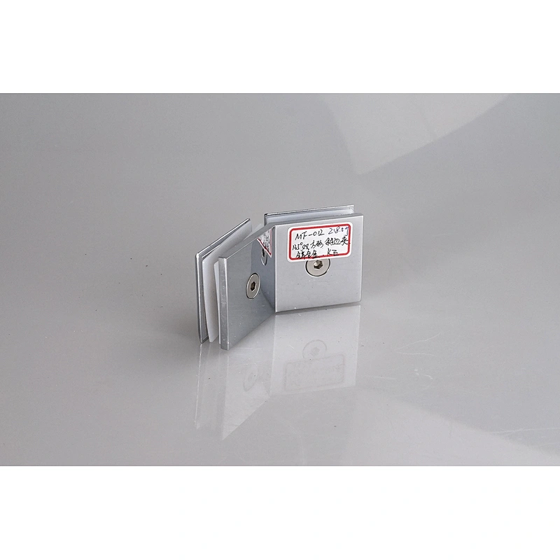 Polished Chrome 90 Degree Brushed Nickel Beveled Style Square Glass Clamp