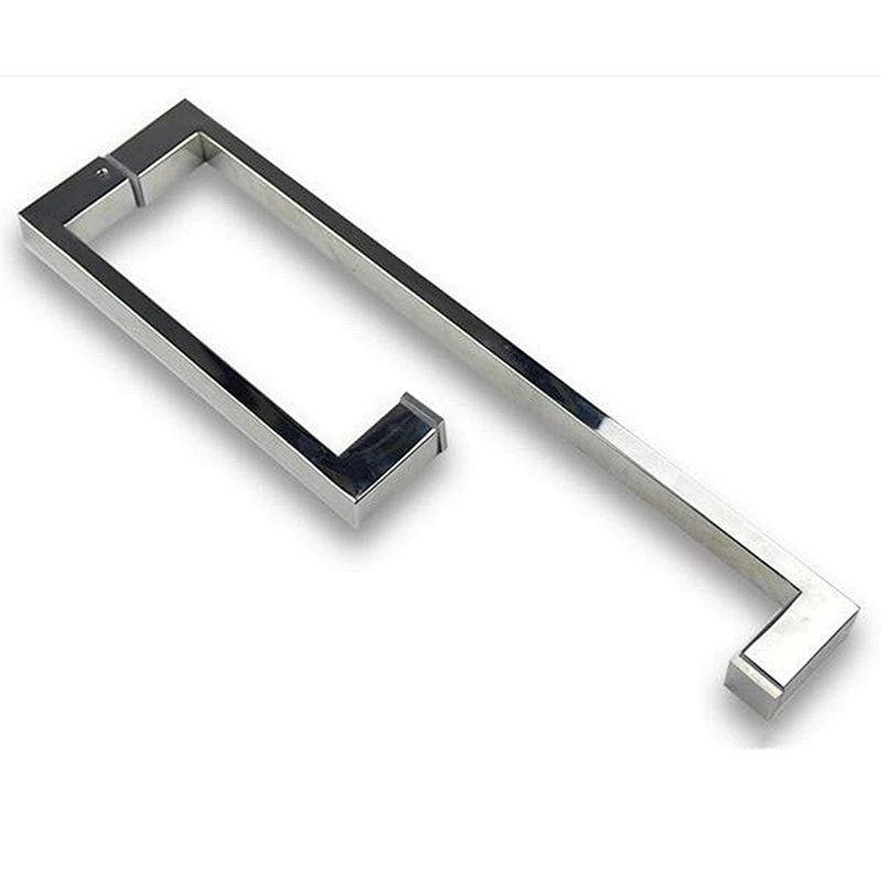 stainless steel chrome finish square type shower glass door handles