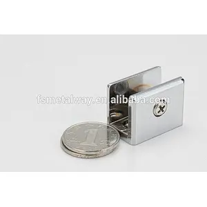 square shape zinc alloy glass shiny shelf clamp bracket
