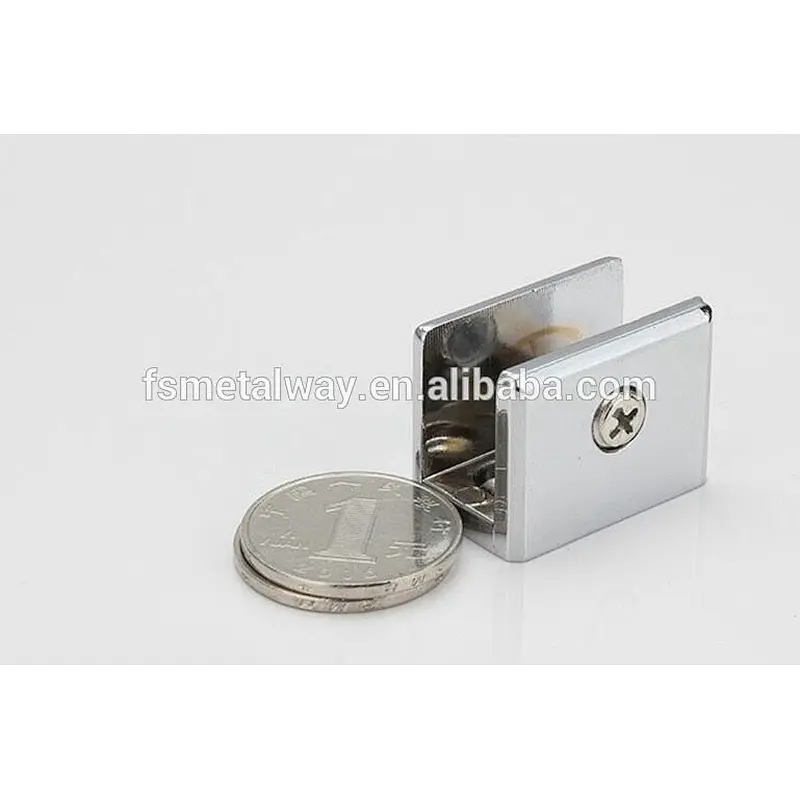 square shape zinc alloy glass shiny shelf clamp bracket