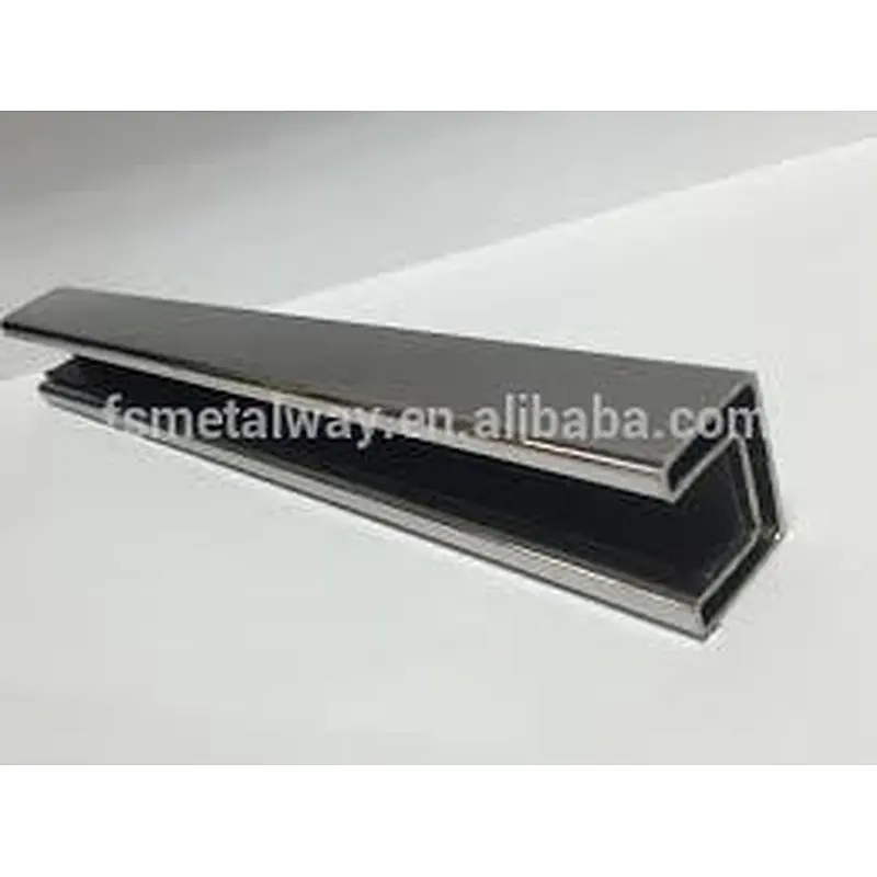 Stainless steel 304 Square Slotted Tube Top Rail -mirror finish