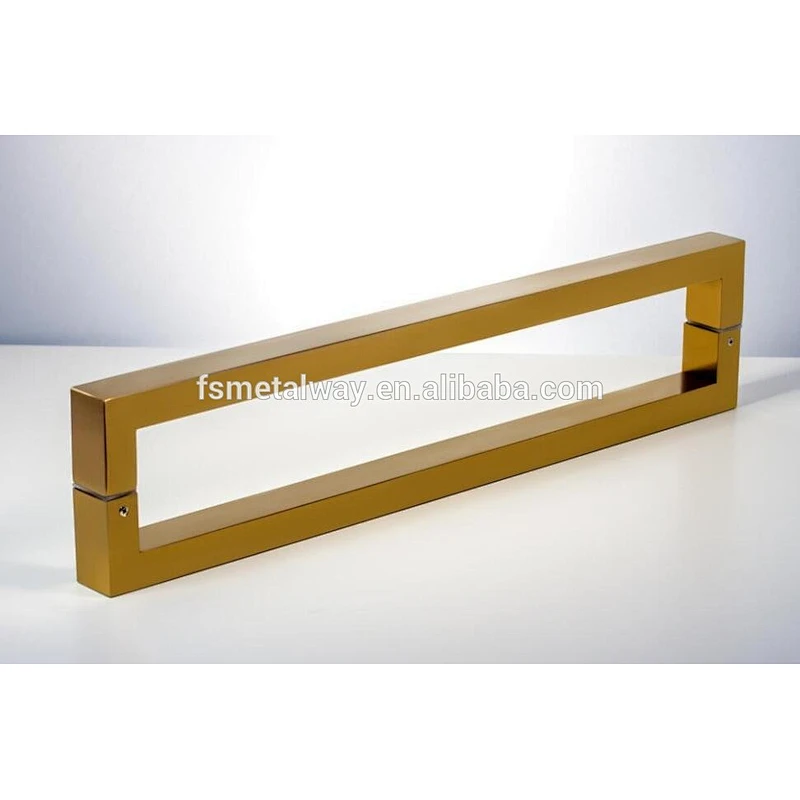 square type black color stainless steel glass door handles