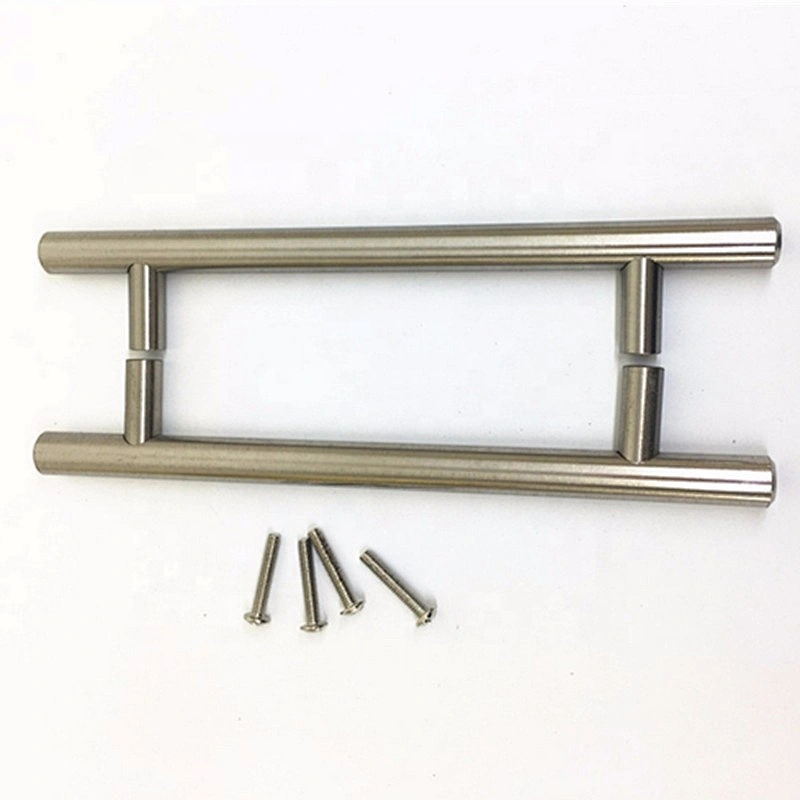 H-Type Stainless Steel Round Bar to Bar Door Pull Handle for Wood & Glass Doors
