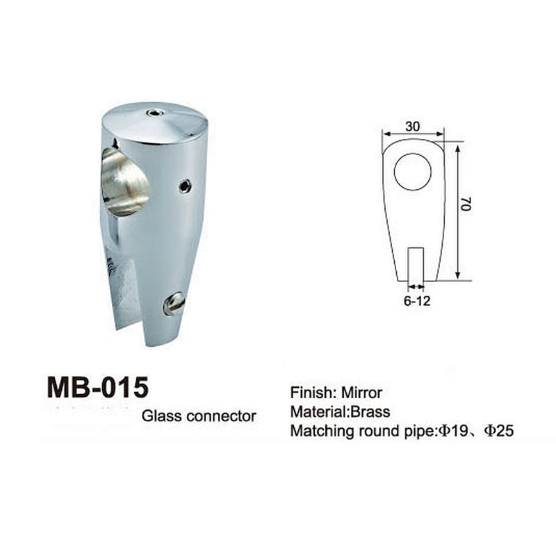 High Style Brass Handrail Tube Rob Clamp Connectors