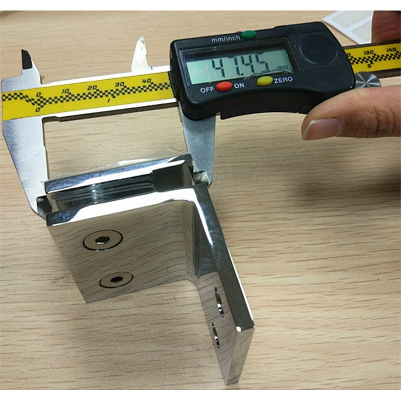 90 degree brass wall to glass clamps