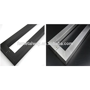 square type black color stainless steel glass door handles