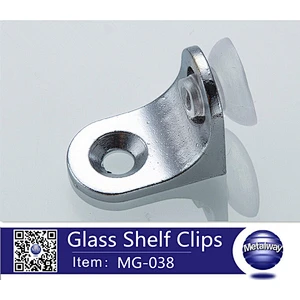zinc alloy chrome finish glass shelf clips