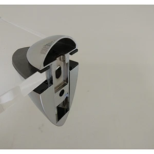 glass holding metal shelf chrome clips