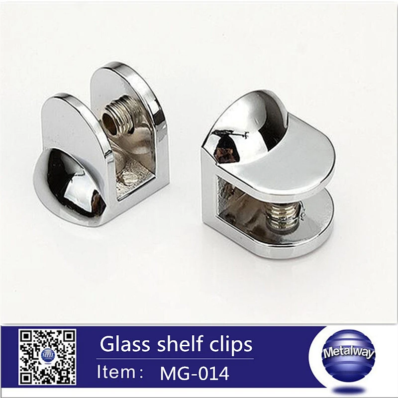 zcin alloy chrome finish cabinet glass clips holding shelf clip