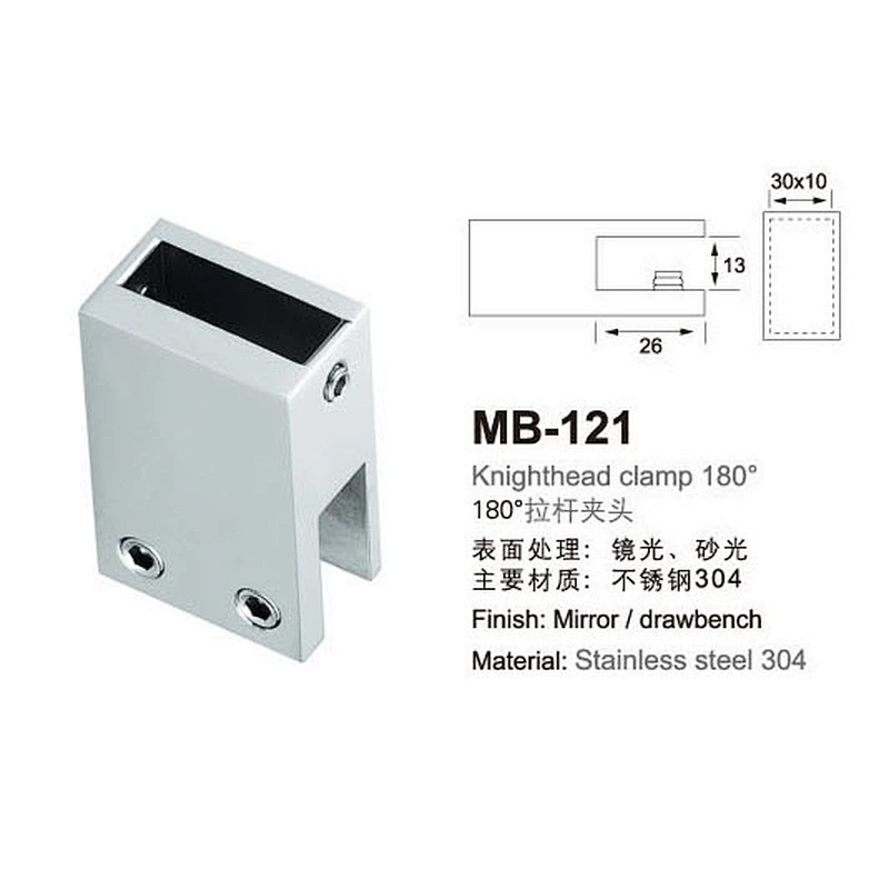 stainless steel 304 mirror glass tube connectors