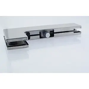 L shape stainless steel satin glass door patching clamps