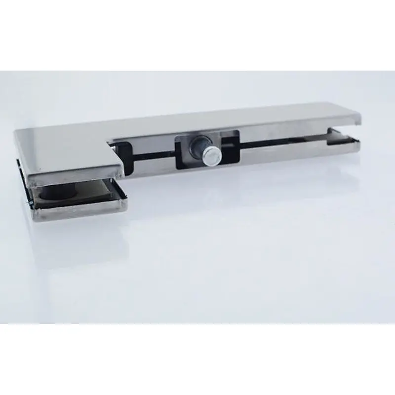 L shape stainless steel satin glass door patching clamps