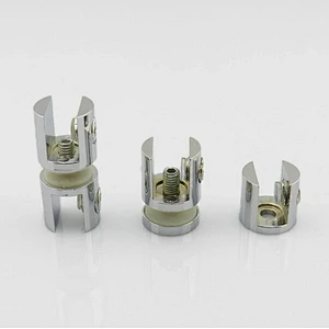 zinc alloy chrome finish glass holding shelf support clips