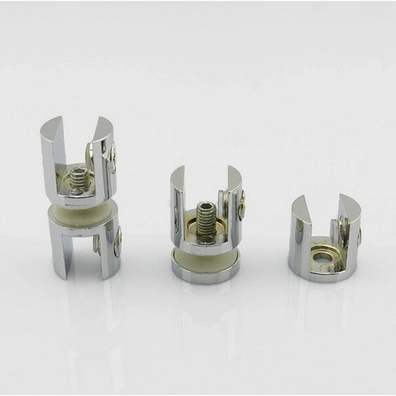 zinc alloy chrome finish glass holding shelf support clips