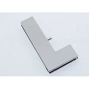 L shape stainless steel satin glass door patching clamps