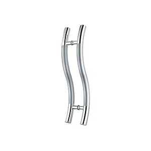 stainless steel middle stain S type shower glass door handles