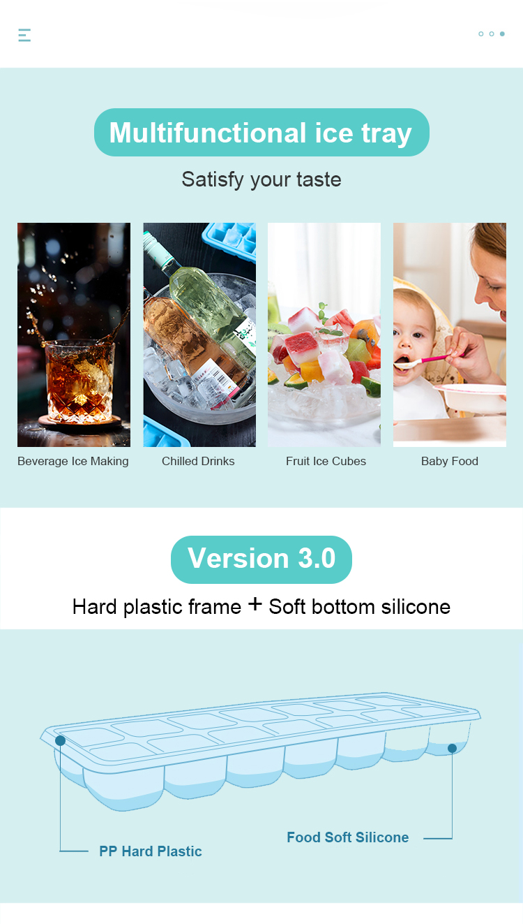 flexible silicone ice cube tray