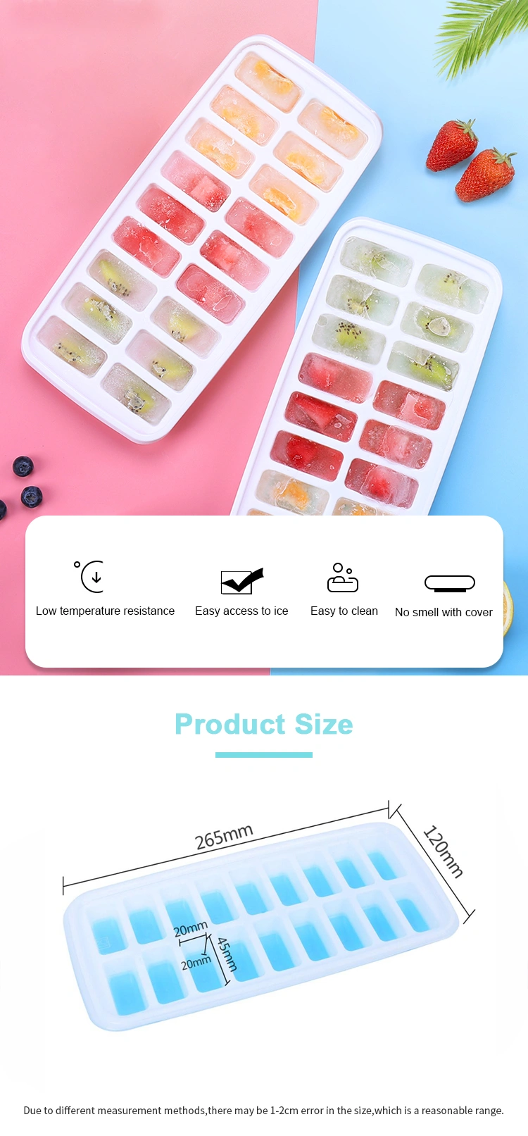 flexible silicone ice cube tray