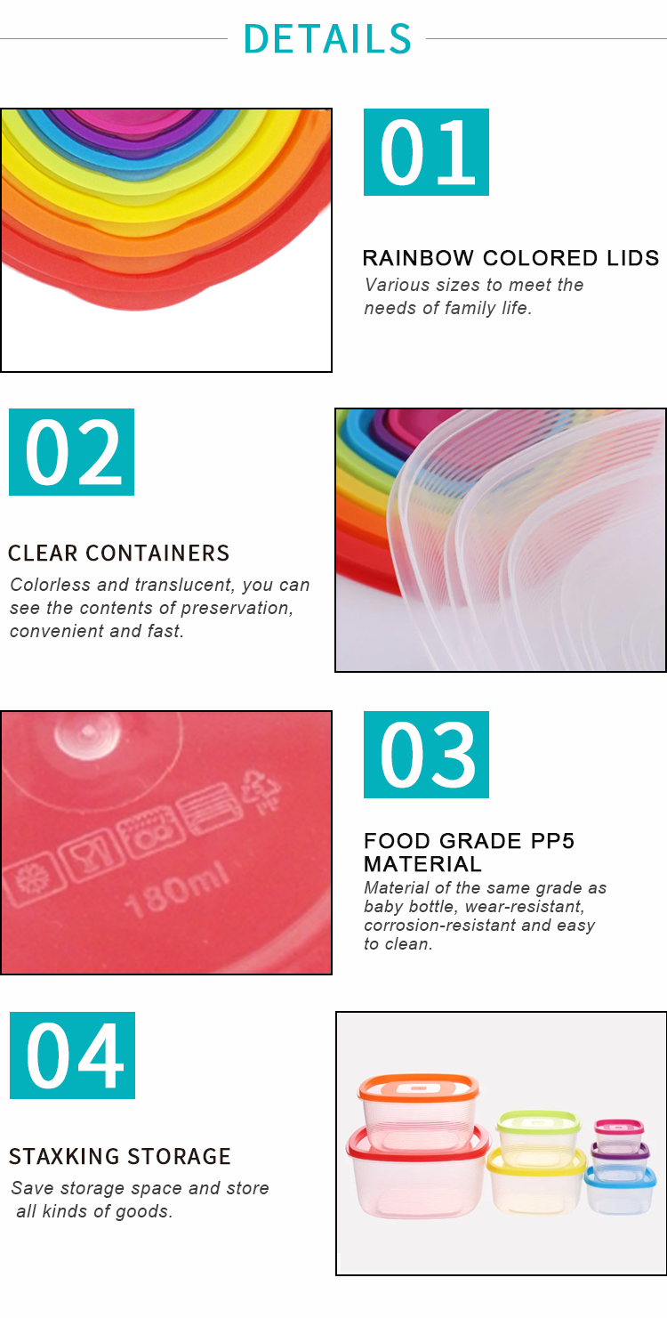 plastic food storage container set