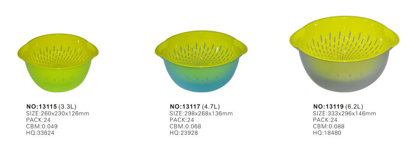 plastic colander and bowl