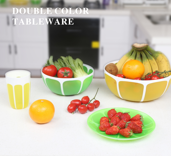 double color salad bowl