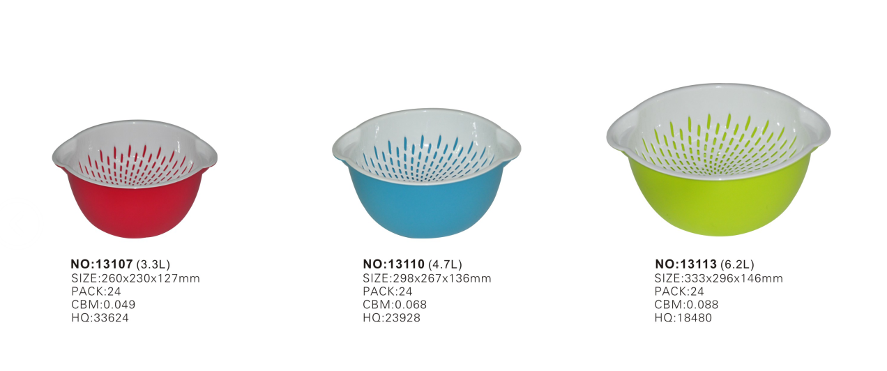 plastic colander and bowl