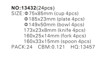 24pcs picnic dinnerware set