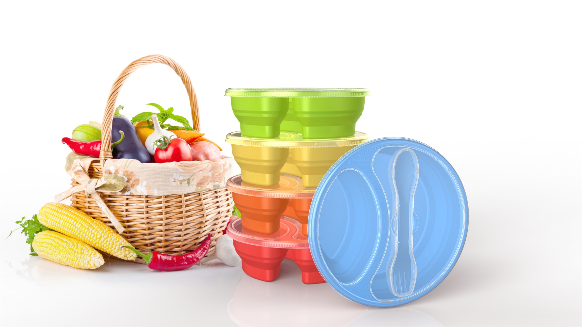 plastic lunch box with compartments