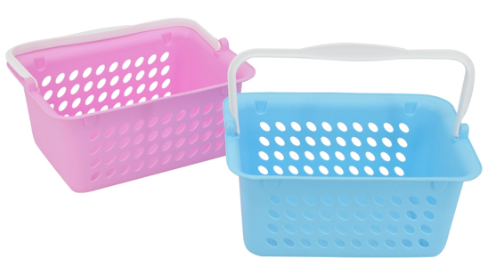 plastic basket with round holes