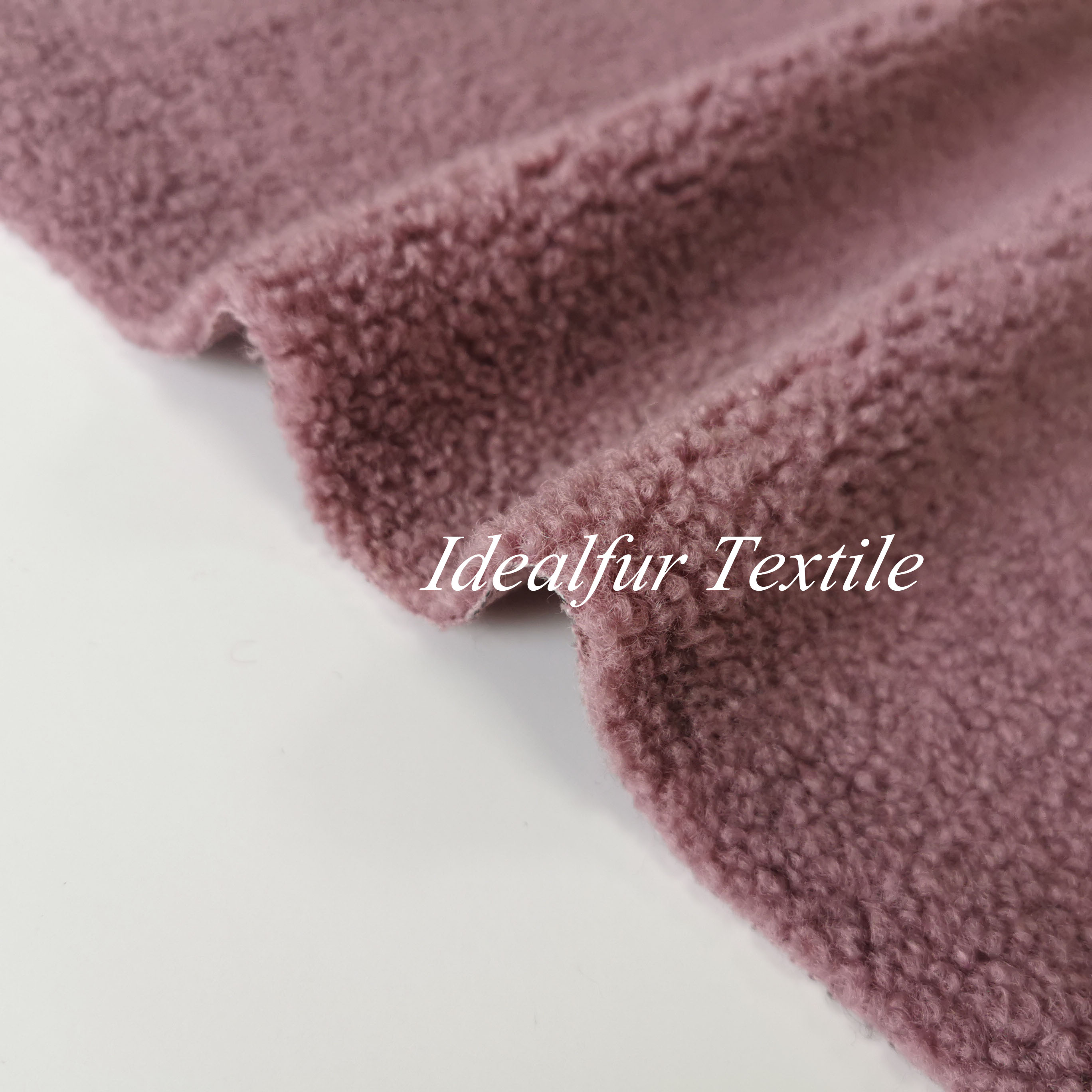 Purple Small Grain Cashmere Sherpa Fleece Faux Fur