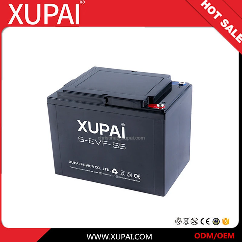 12V 55AH sealed lead acid battery for electrical golf cart china factory