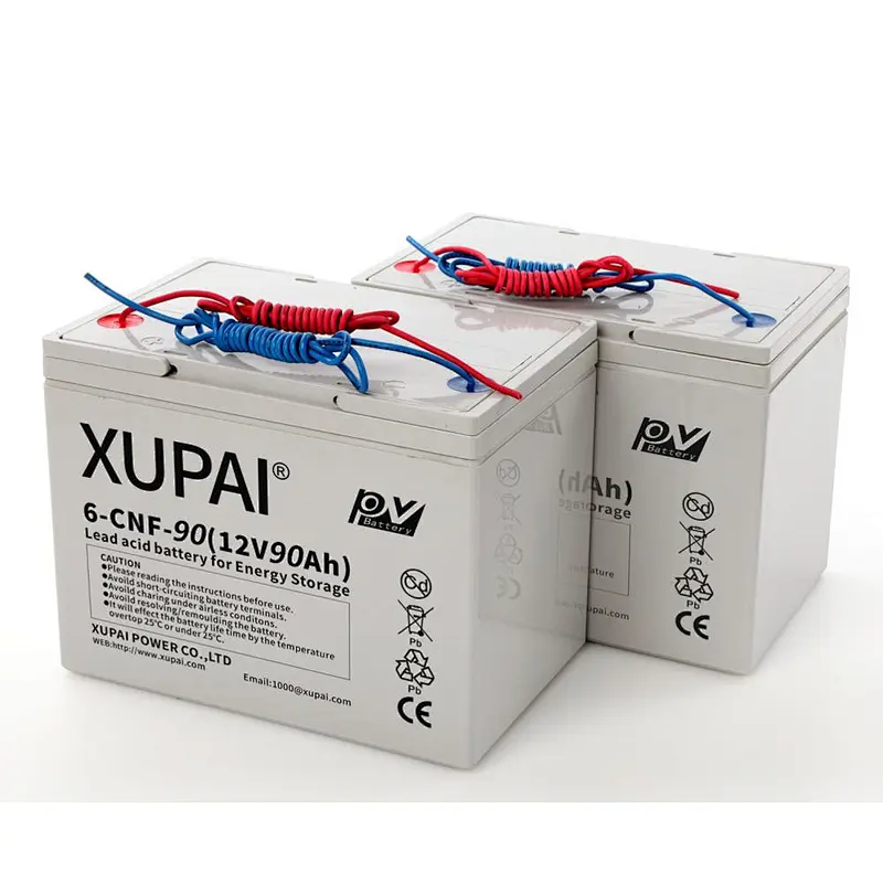 Rechargeable 12V 90AH 6-CNF(J)-90 free maintenance Gel/ AGM/ Lead acid storage battery for solar panel Xupai brand