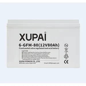 12V 80ah Back-Up Source AGM VRLA Battery 6-GFM-80 XUPAI brand