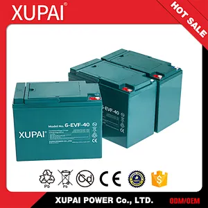 XUPAI hot sale electric vehicle rechargeable sealed lead acid 12v 40ah battery