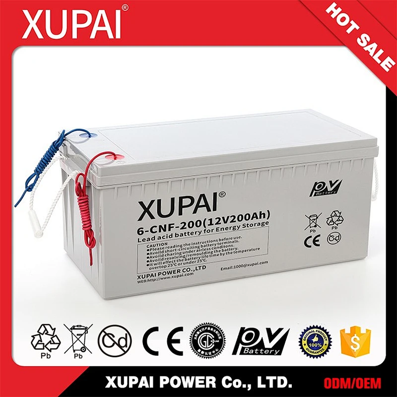XUPAI 6-CNF-200 Gel deep cycle solar battery 12v 200ah solar battery