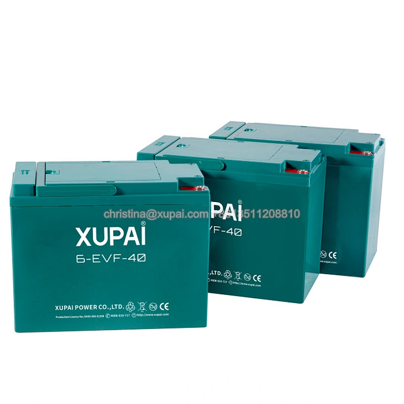 China top manufacturer 6-EVF-40 12V40AH XUPAI electric tricycle battery