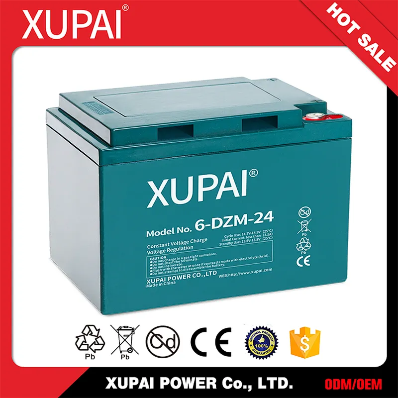 6-DZM-24 XUPAI Sealed E Bike Battery Pack 12v 24ah